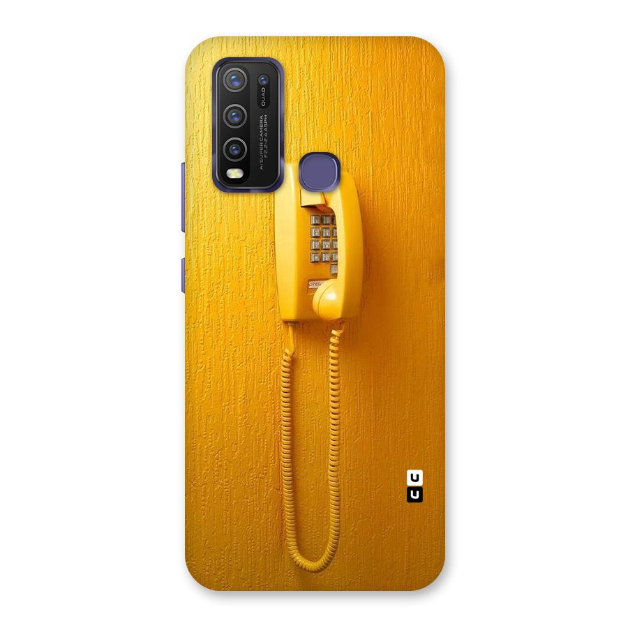 Aesthetic Yellow Telephone Back Case for Vivo Y30