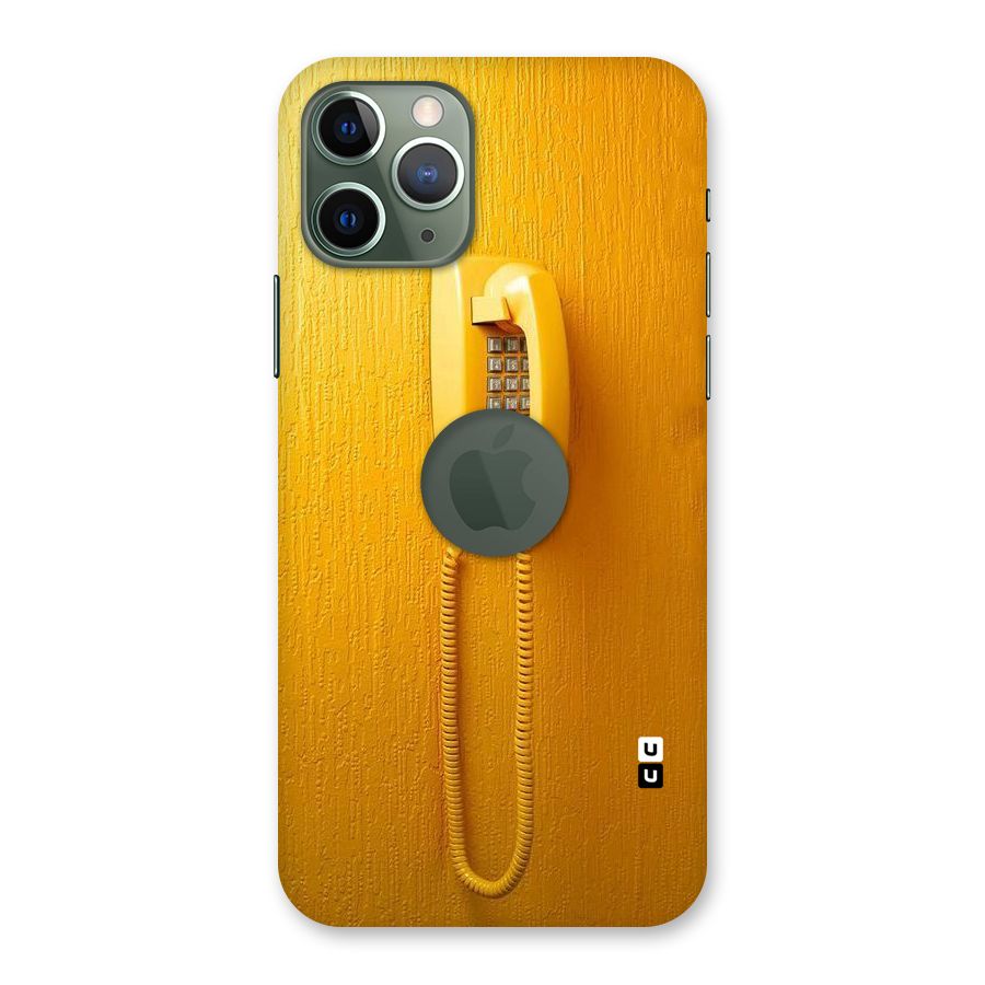Aesthetic Yellow Telephone Back Case for iPhone 11 Pro Logo  Cut