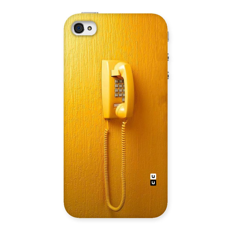 Aesthetic Yellow Telephone Back Case for iPhone 4 4s