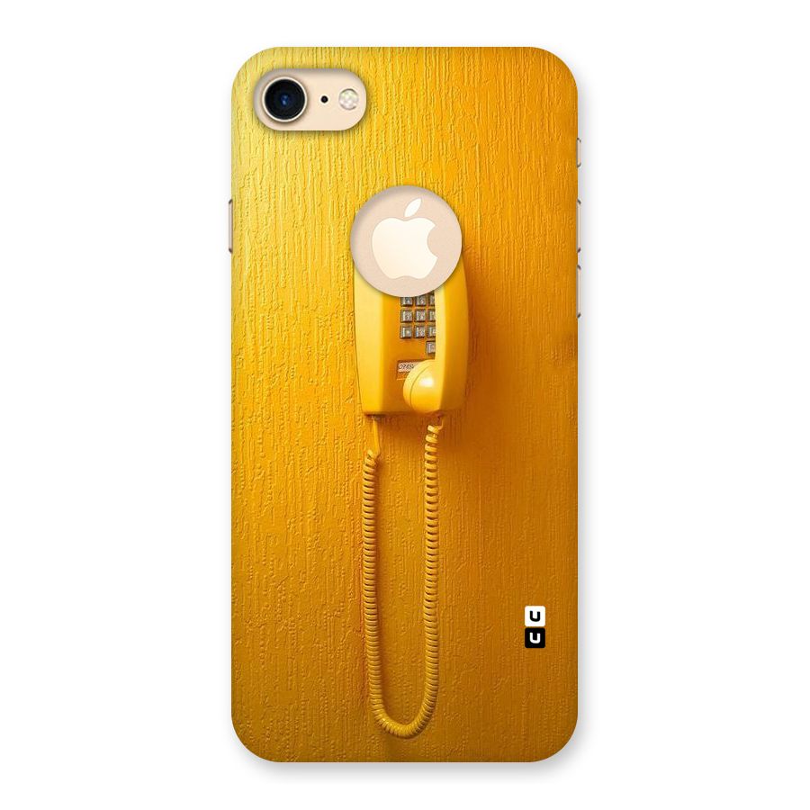 Aesthetic Yellow Telephone Back Case for iPhone 7 Logo Cut