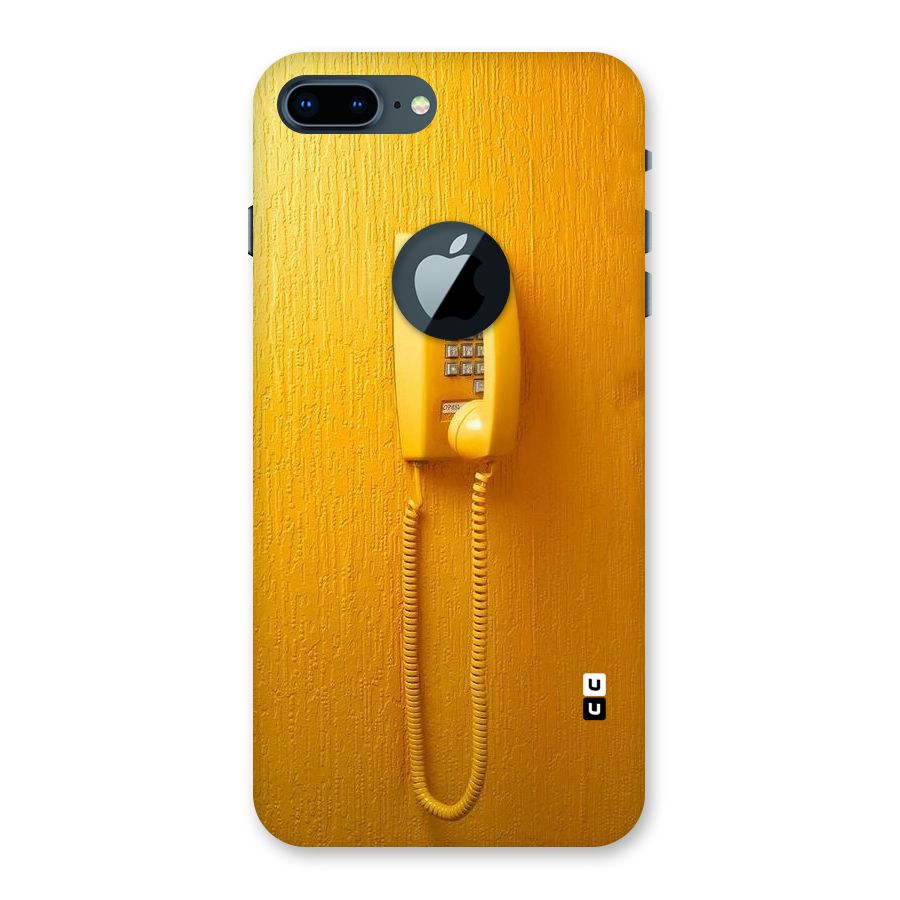 Aesthetic Yellow Telephone Back Case for iPhone 7 Plus Logo Cut