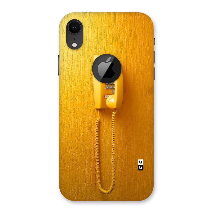 Aesthetic Yellow Telephone Back Case for iPhone XR Logo Cut