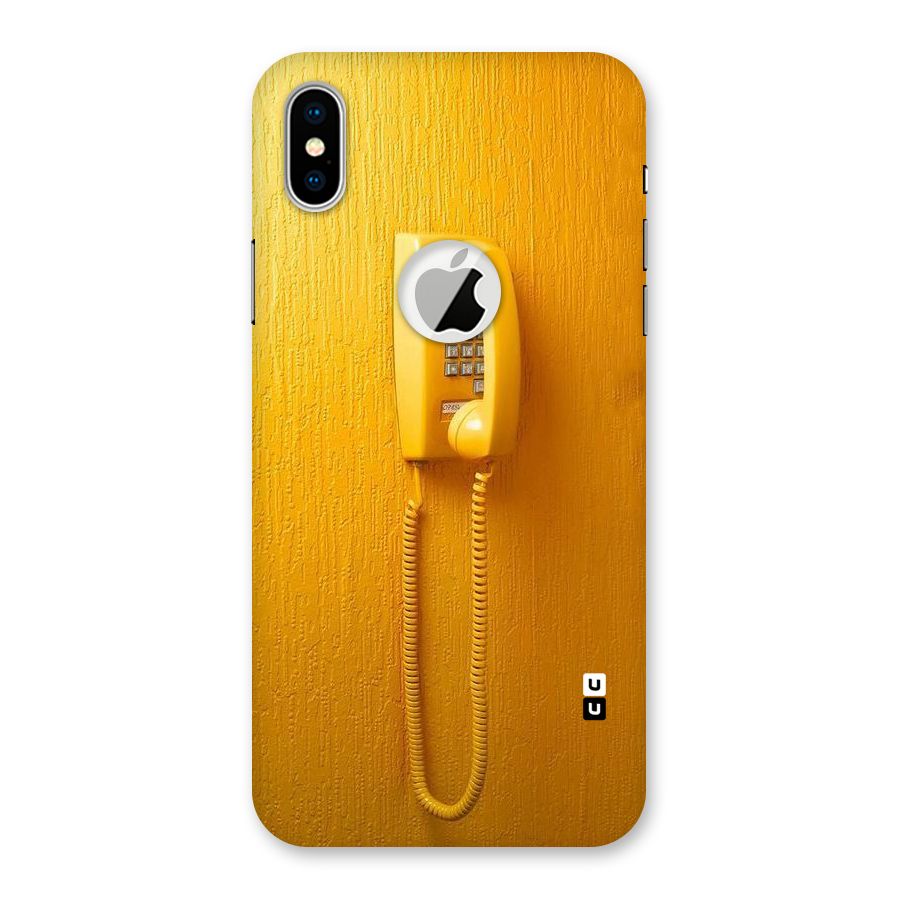 Aesthetic Yellow Telephone Back Case for iPhone X Logo Cut