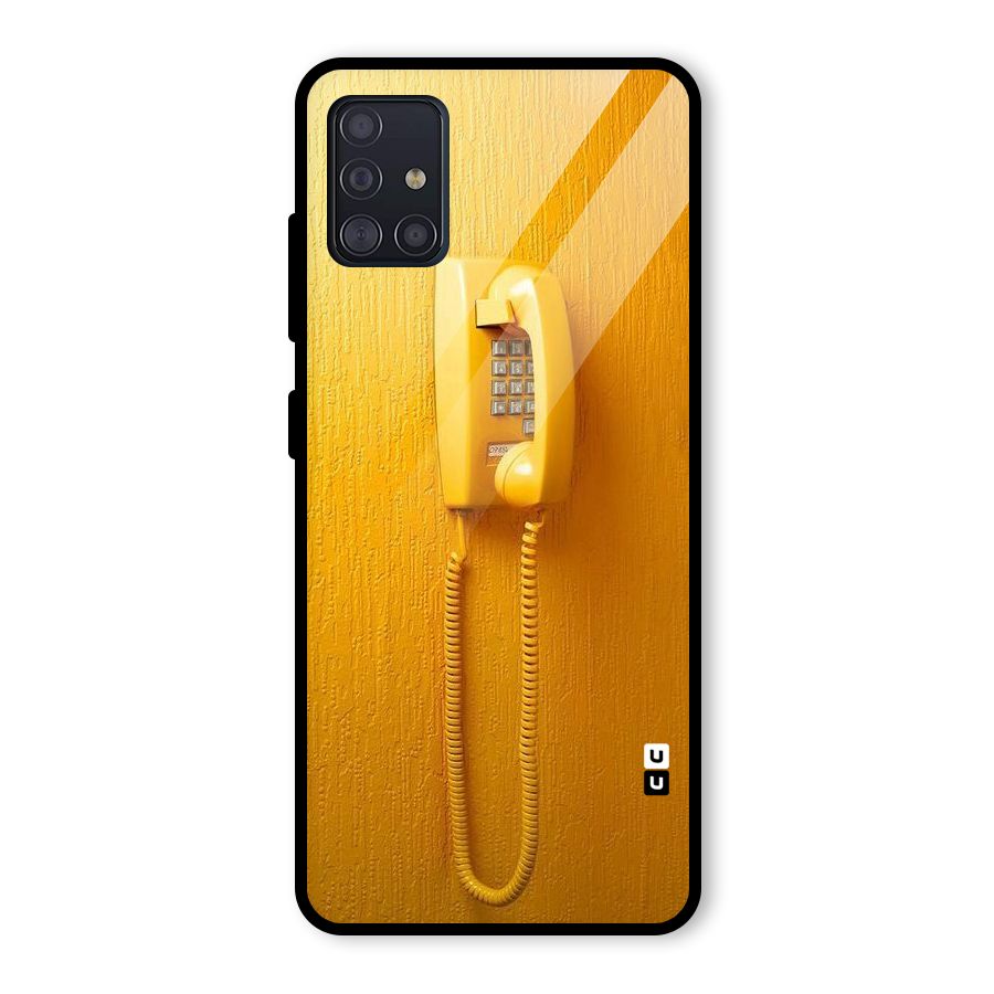 Aesthetic Yellow Telephone Glass Back Case for Galaxy A51