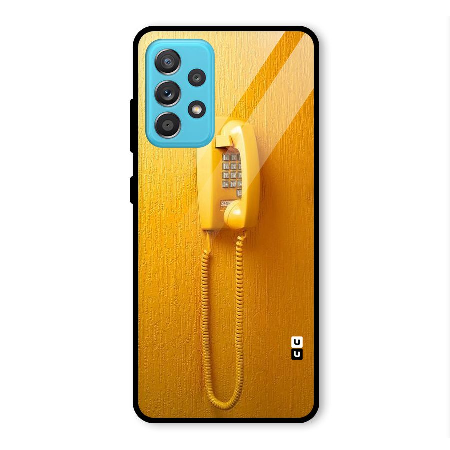 Aesthetic Yellow Telephone Glass Back Case for Galaxy A52