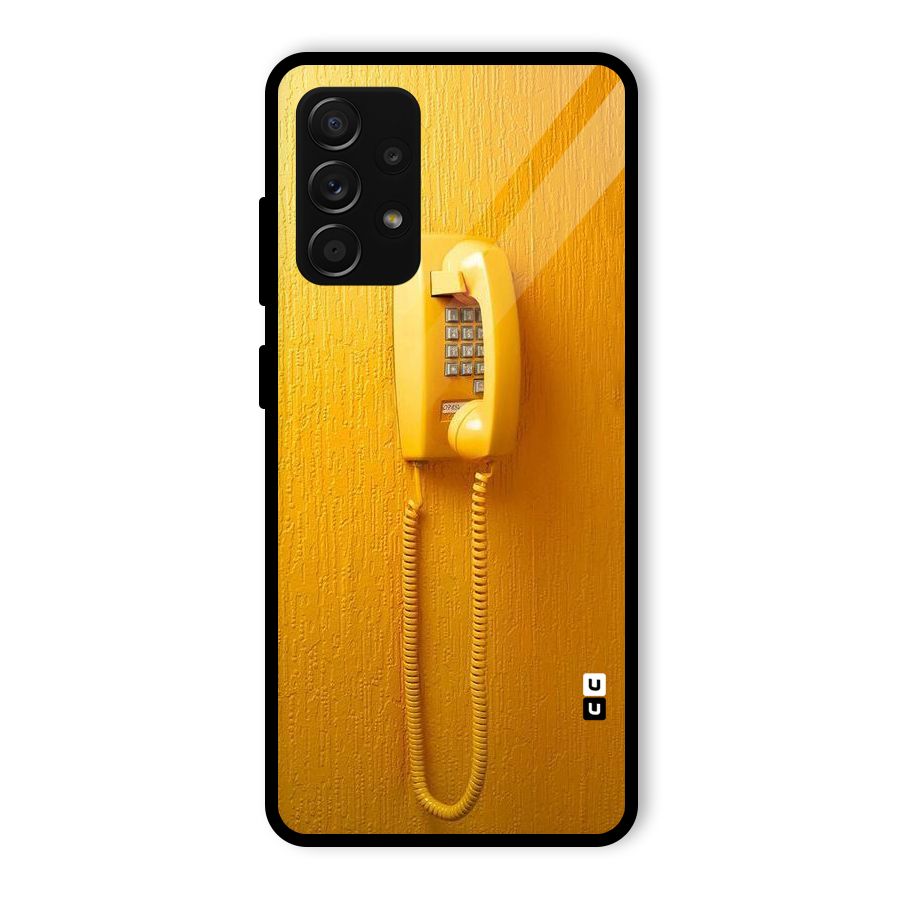 Aesthetic Yellow Telephone Glass Back Case for Galaxy A53 5G