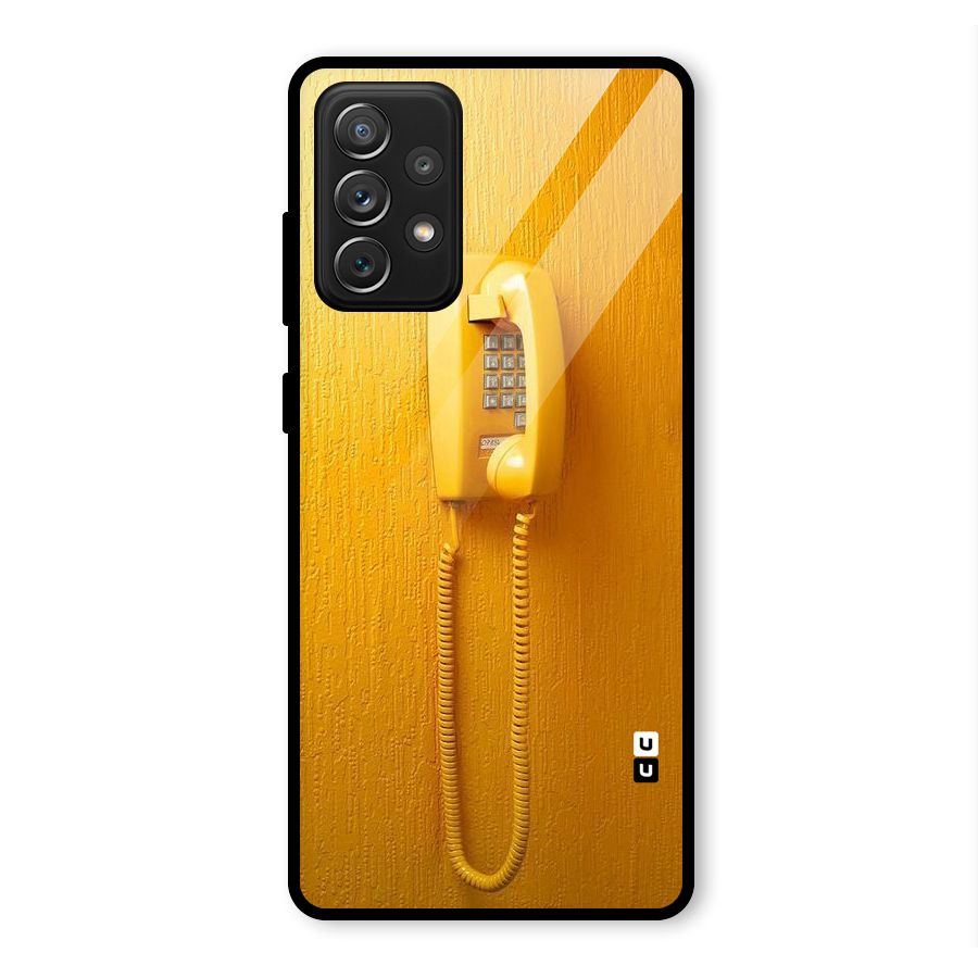Aesthetic Yellow Telephone Glass Back Case for Galaxy A72