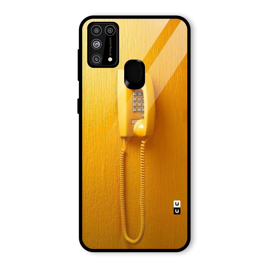 Aesthetic Yellow Telephone Glass Back Case for Galaxy F41
