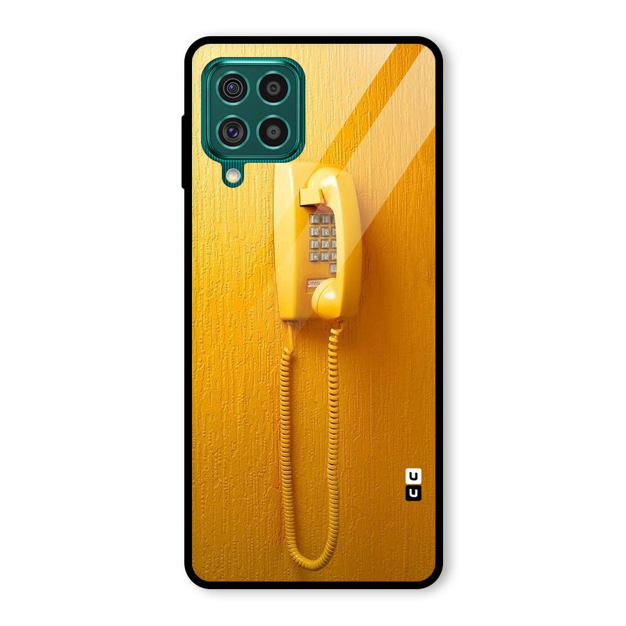 Aesthetic Yellow Telephone Glass Back Case for Galaxy F62