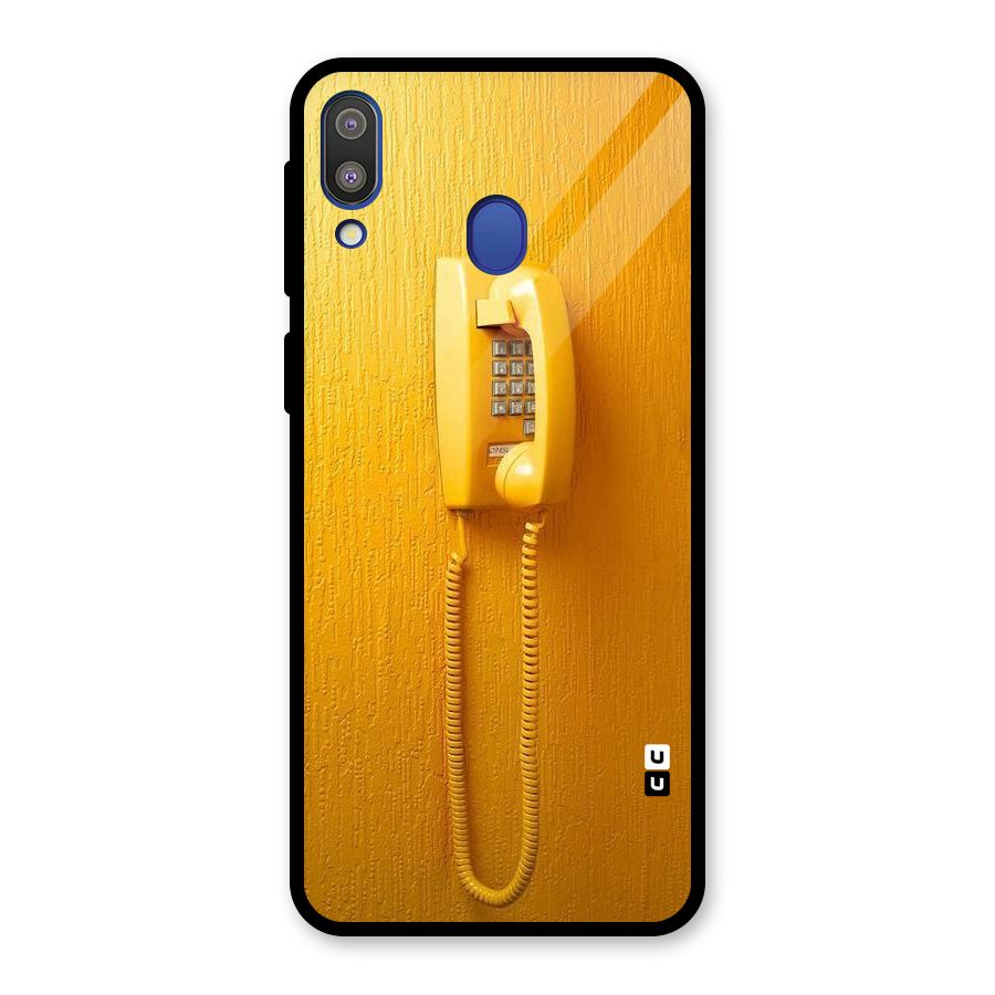 Aesthetic Yellow Telephone Glass Back Case for Galaxy M20
