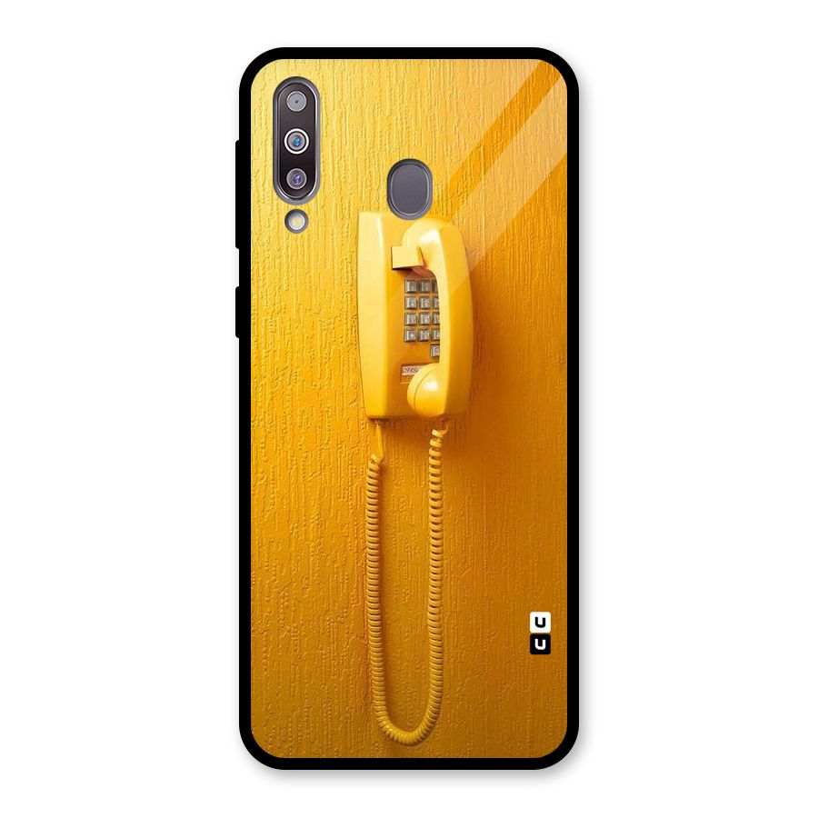 Aesthetic Yellow Telephone Glass Back Case for Galaxy M30