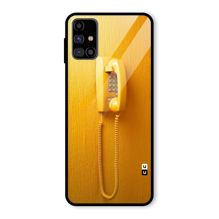 Aesthetic Yellow Telephone Glass Back Case for Galaxy M31s