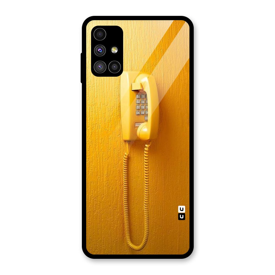 Aesthetic Yellow Telephone Glass Back Case for Galaxy M51