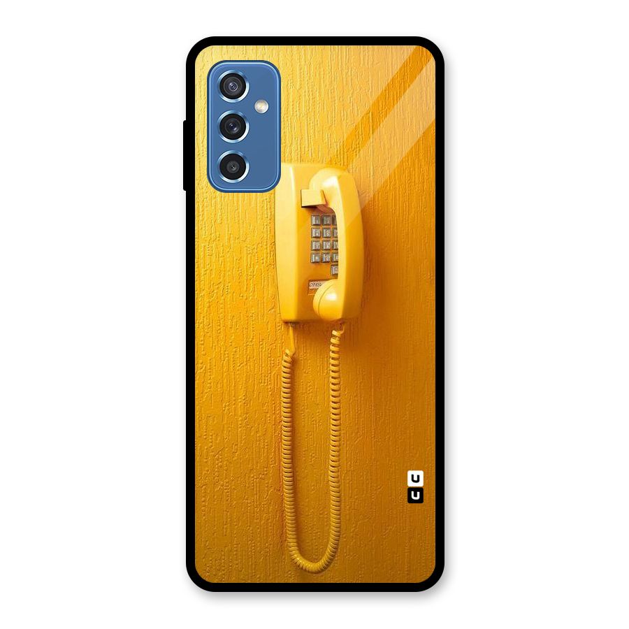 Aesthetic Yellow Telephone Glass Back Case for Galaxy M52 5G