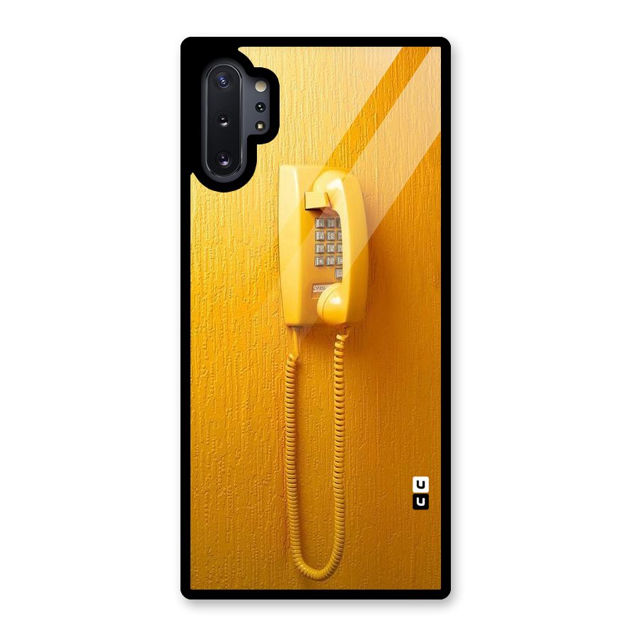 Aesthetic Yellow Telephone Glass Back Case for Galaxy Note 10 Plus