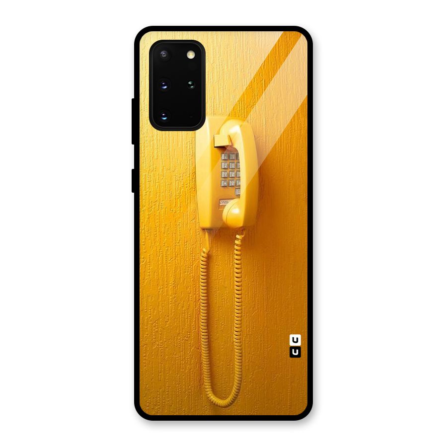 Aesthetic Yellow Telephone Glass Back Case for Galaxy S20 Plus