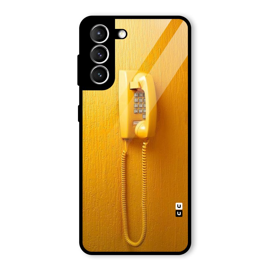 Aesthetic Yellow Telephone Glass Back Case for Galaxy S21 5G
