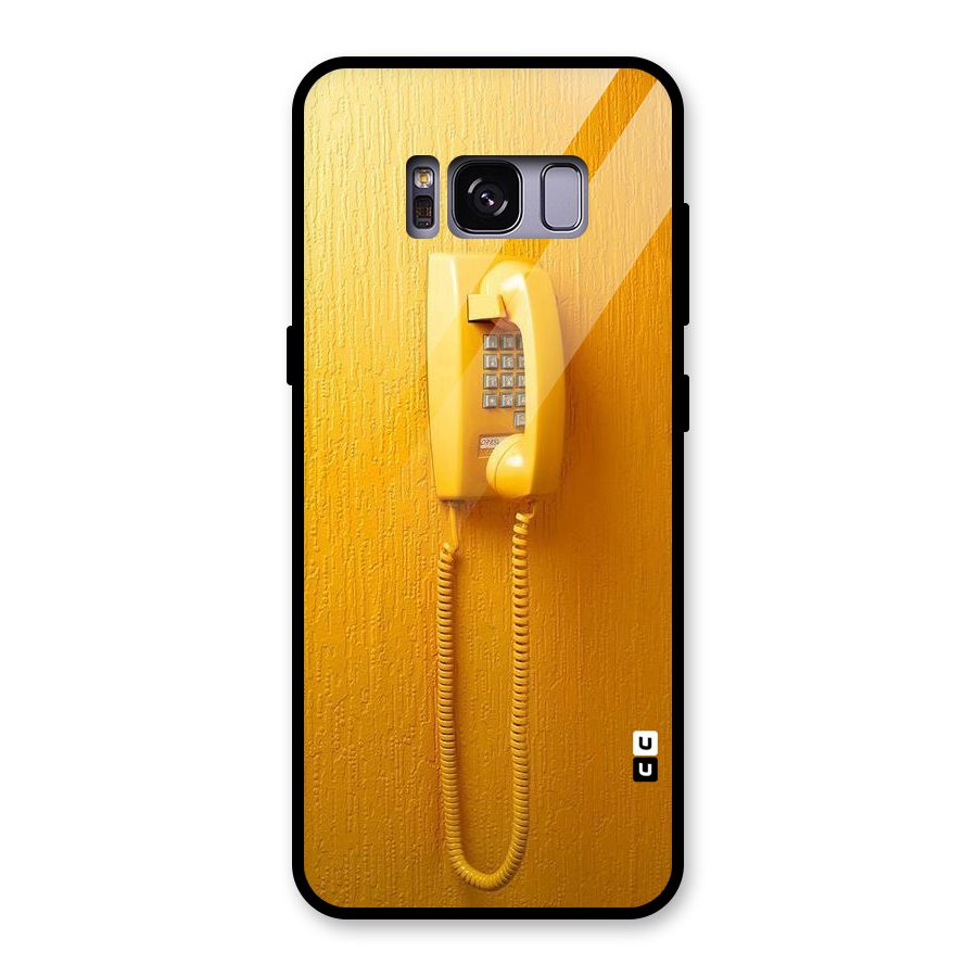 Aesthetic Yellow Telephone Glass Back Case for Galaxy S8
