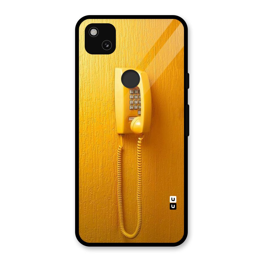 Aesthetic Yellow Telephone Glass Back Case for Google Pixel 4a