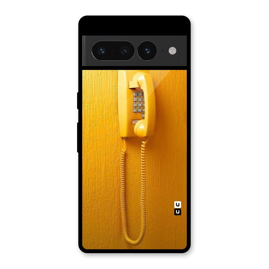 Aesthetic Yellow Telephone Glass Back Case for Google Pixel 7 Pro