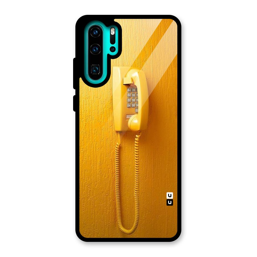 Aesthetic Yellow Telephone Glass Back Case for Huawei P30 Pro