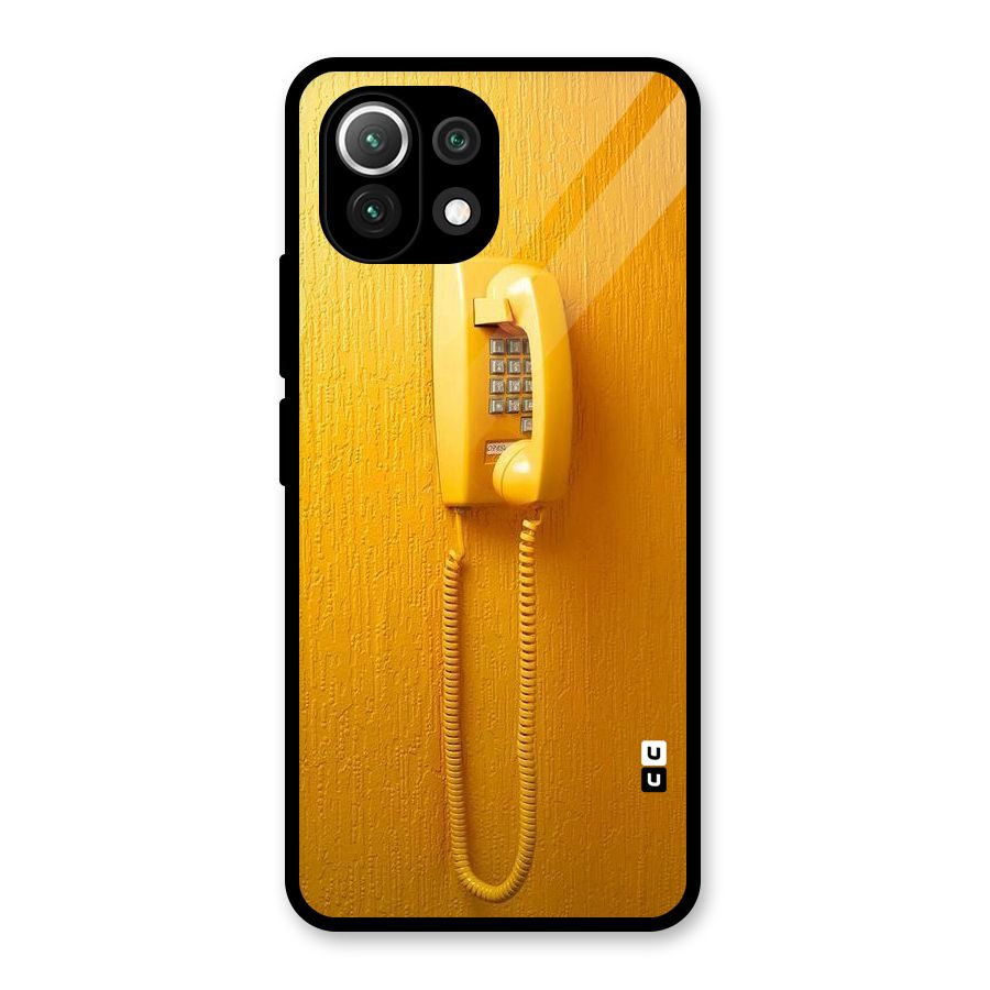 Aesthetic Yellow Telephone Glass Back Case for Mi 11 Lite