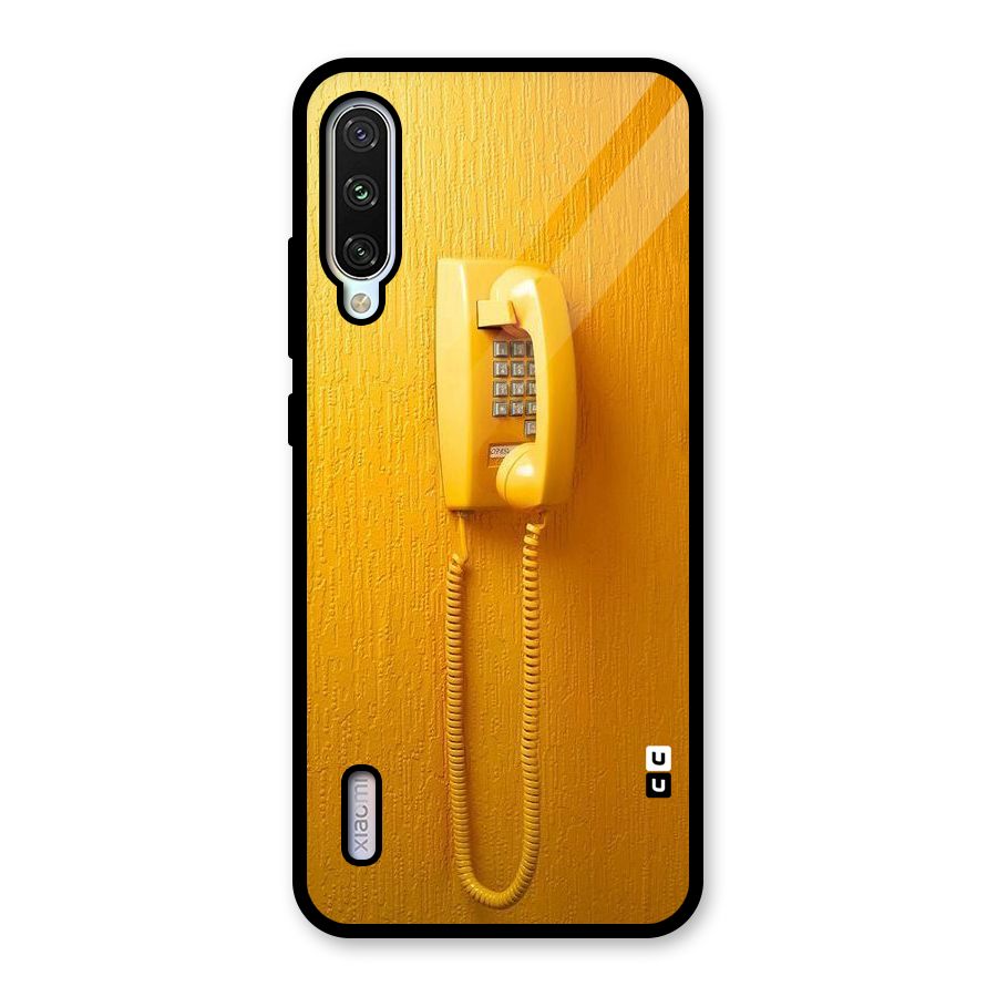 Aesthetic Yellow Telephone Glass Back Case for Mi A3