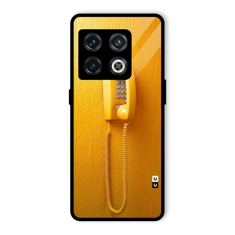 Aesthetic Yellow Telephone Glass Back Case for OnePlus 10 Pro 5G