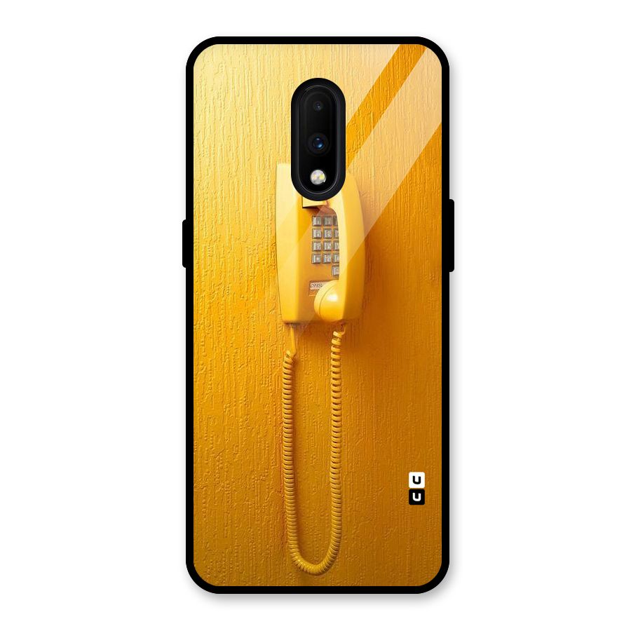 Aesthetic Yellow Telephone Glass Back Case for OnePlus 7