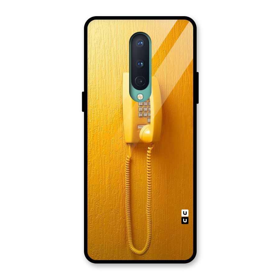 Aesthetic Yellow Telephone Glass Back Case for OnePlus 8