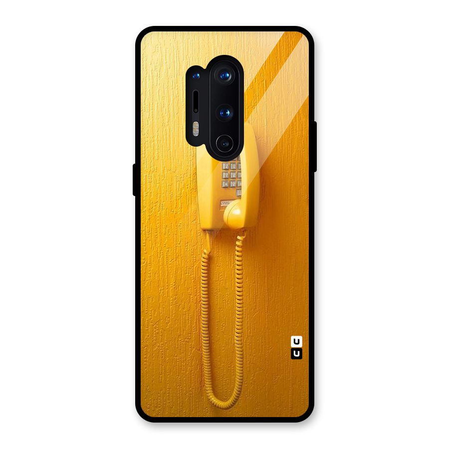 Aesthetic Yellow Telephone Glass Back Case for OnePlus 8 Pro