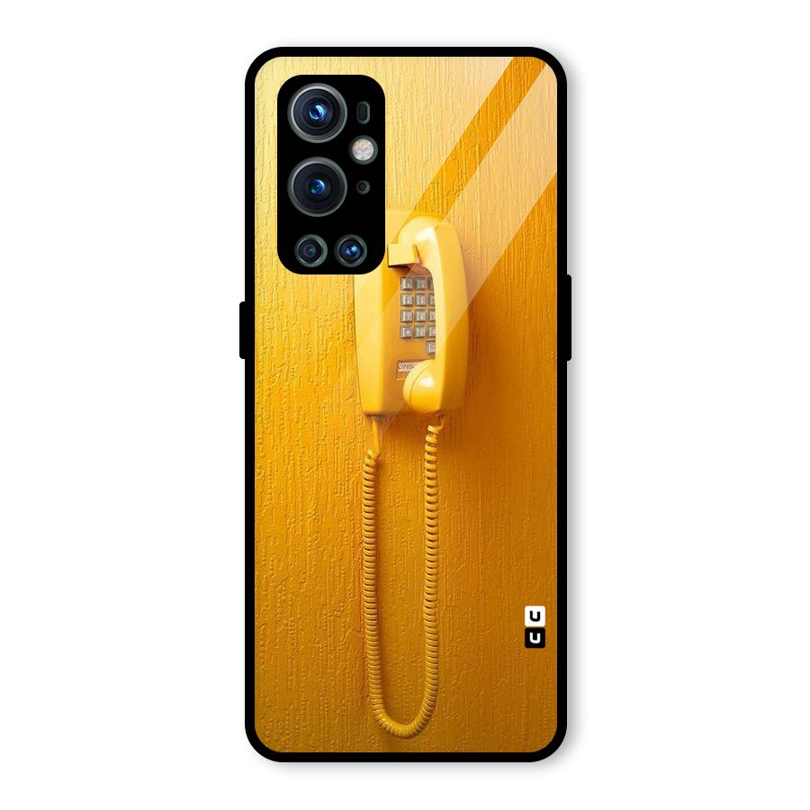 Aesthetic Yellow Telephone Glass Back Case for OnePlus 9 Pro