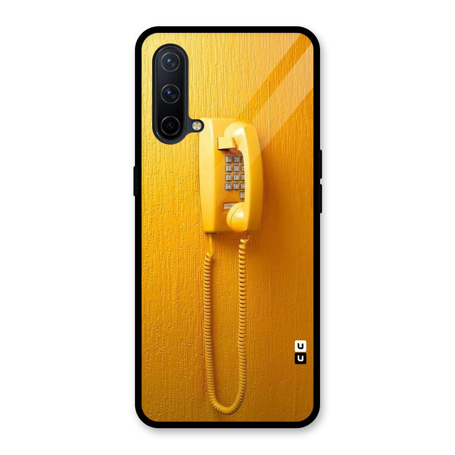 Aesthetic Yellow Telephone Glass Back Case for OnePlus Nord CE 5G