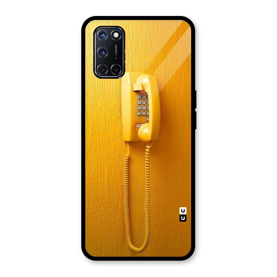 Aesthetic Yellow Telephone Glass Back Case for Oppo A52