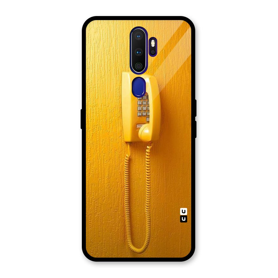 Aesthetic Yellow Telephone Glass Back Case for Oppo A9 (2020)