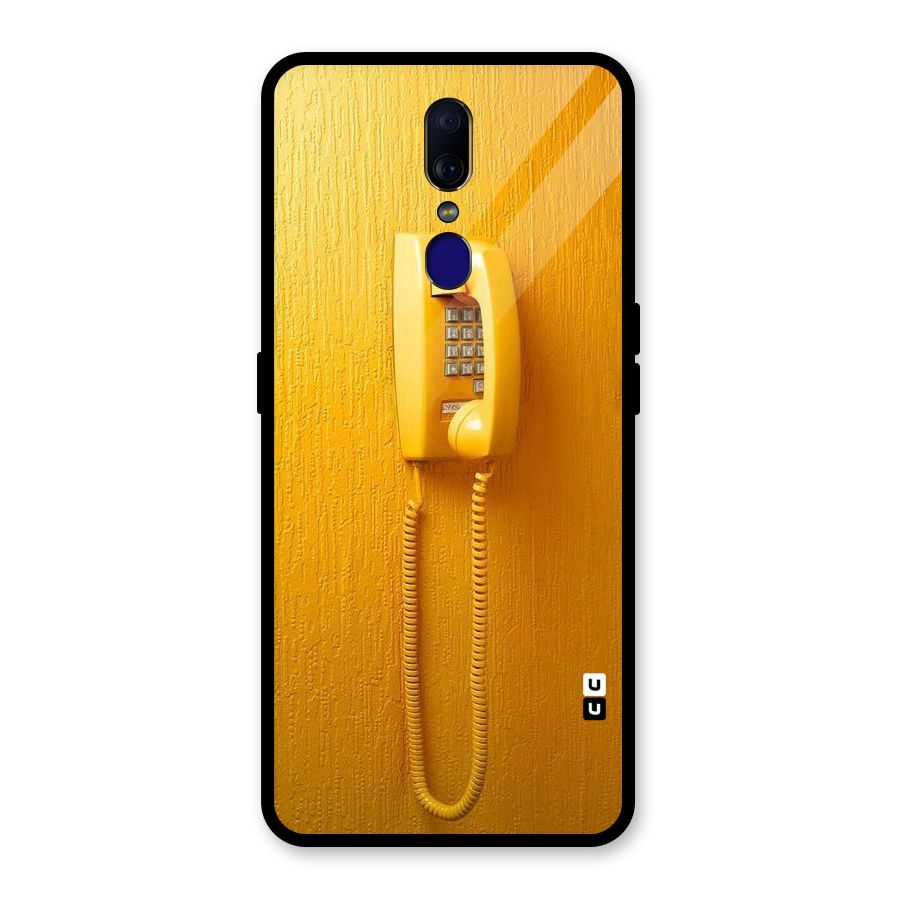 Aesthetic Yellow Telephone Glass Back Case for Oppo F11