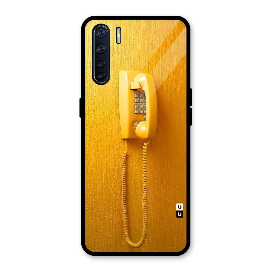 Aesthetic Yellow Telephone Glass Back Case for Oppo F15