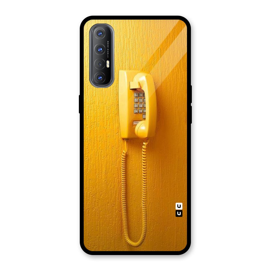Aesthetic Yellow Telephone Glass Back Case for Oppo Reno3 Pro