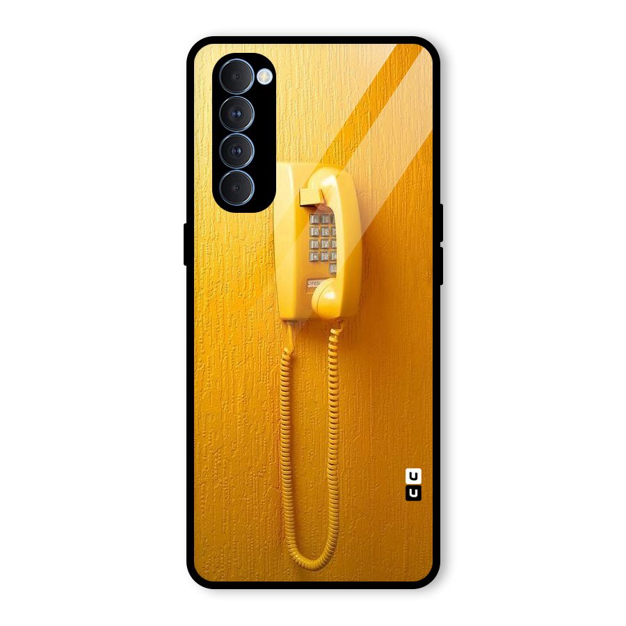 Aesthetic Yellow Telephone Glass Back Case for Oppo Reno4 Pro