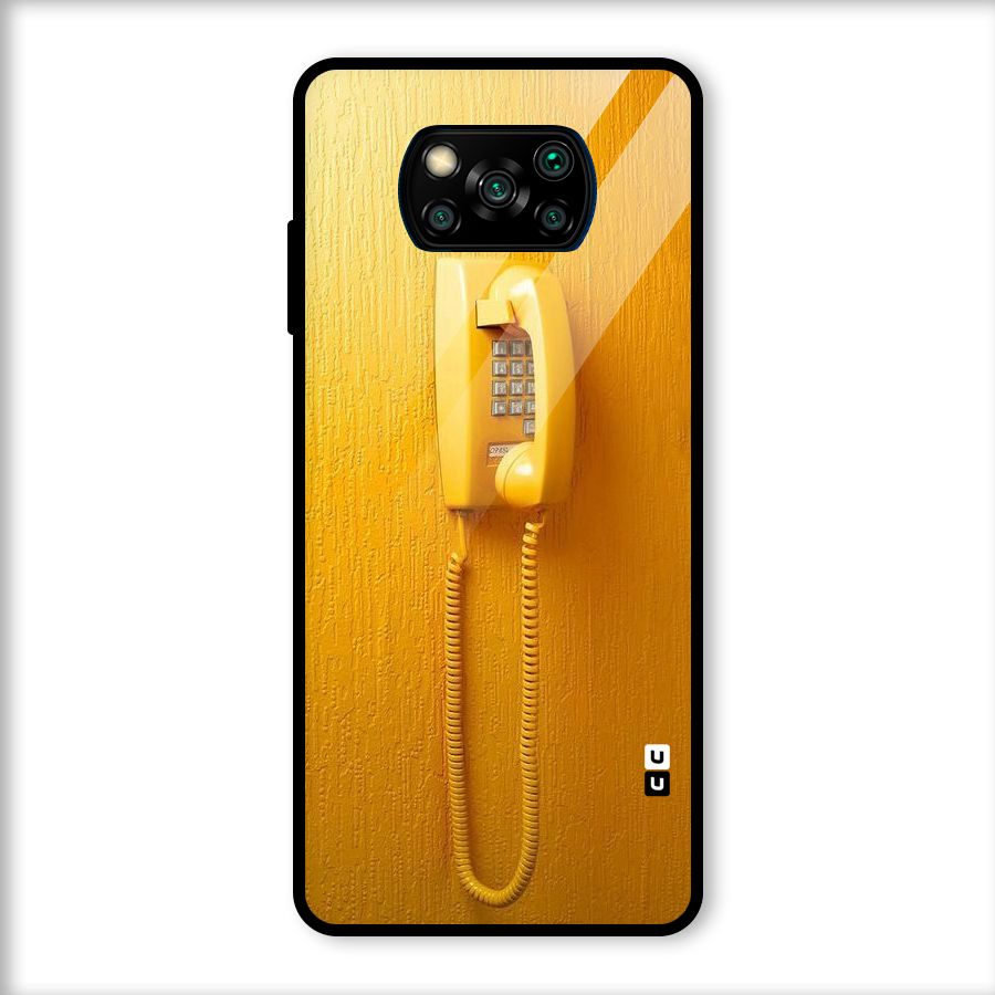 Aesthetic Yellow Telephone Glass Back Case for Poco X3