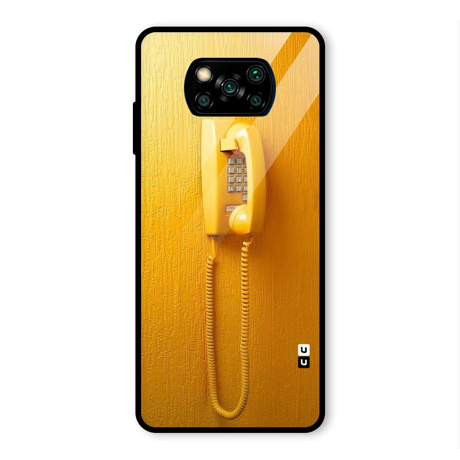 Aesthetic Yellow Telephone Glass Back Case for Poco X3 Pro
