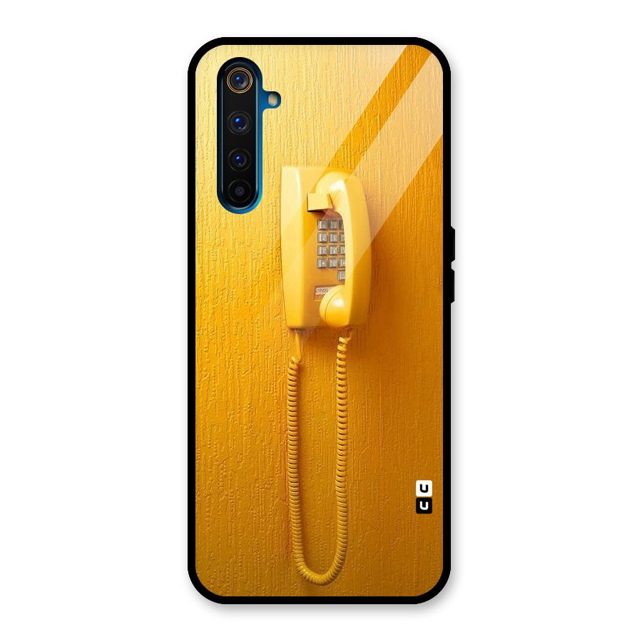 Aesthetic Yellow Telephone Glass Back Case for Realme 6 Pro