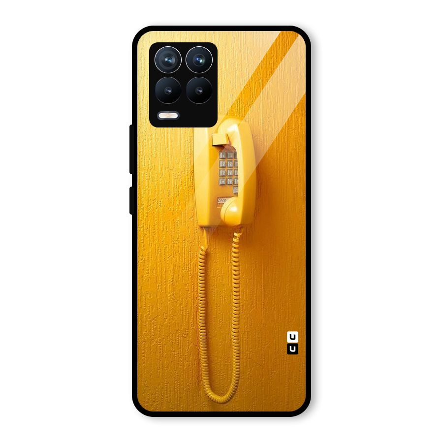 Aesthetic Yellow Telephone Glass Back Case for Realme 8 Pro