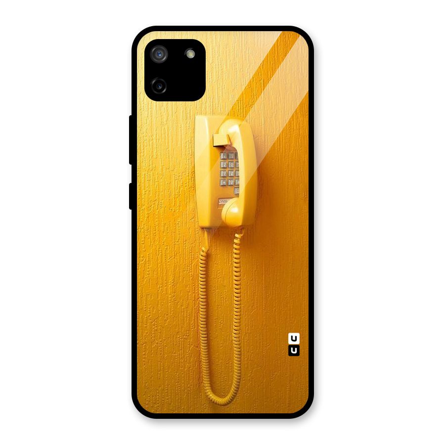 Aesthetic Yellow Telephone Glass Back Case for Realme C11