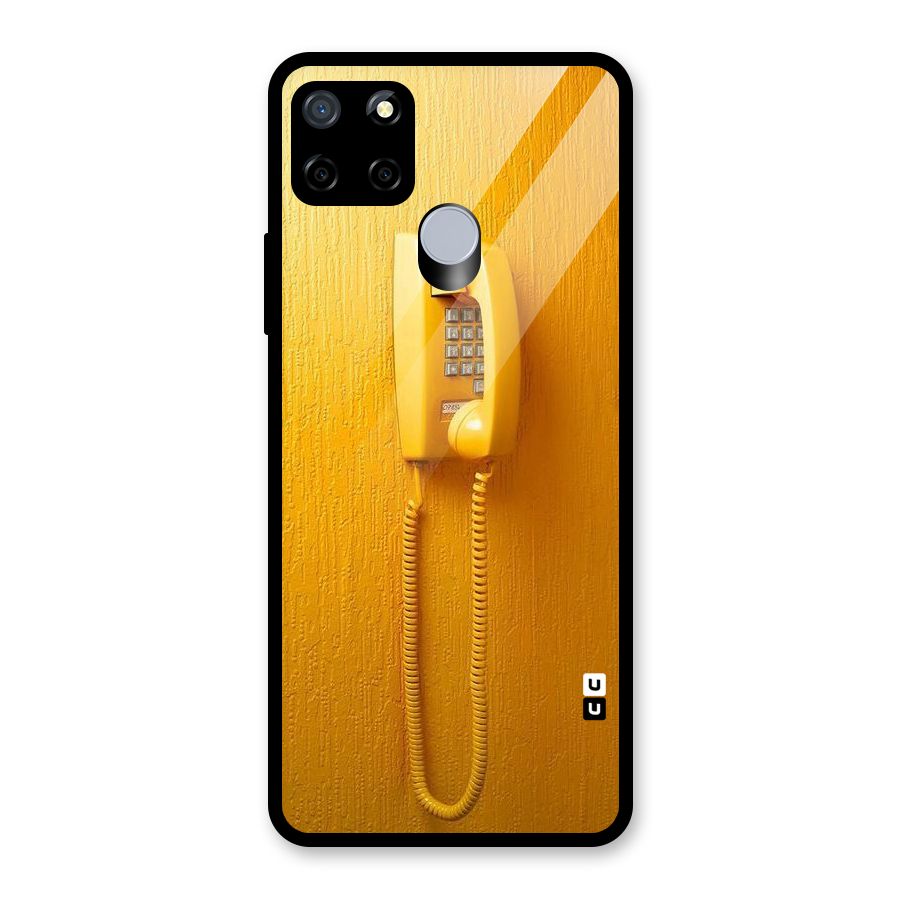 Aesthetic Yellow Telephone Glass Back Case for Realme C12