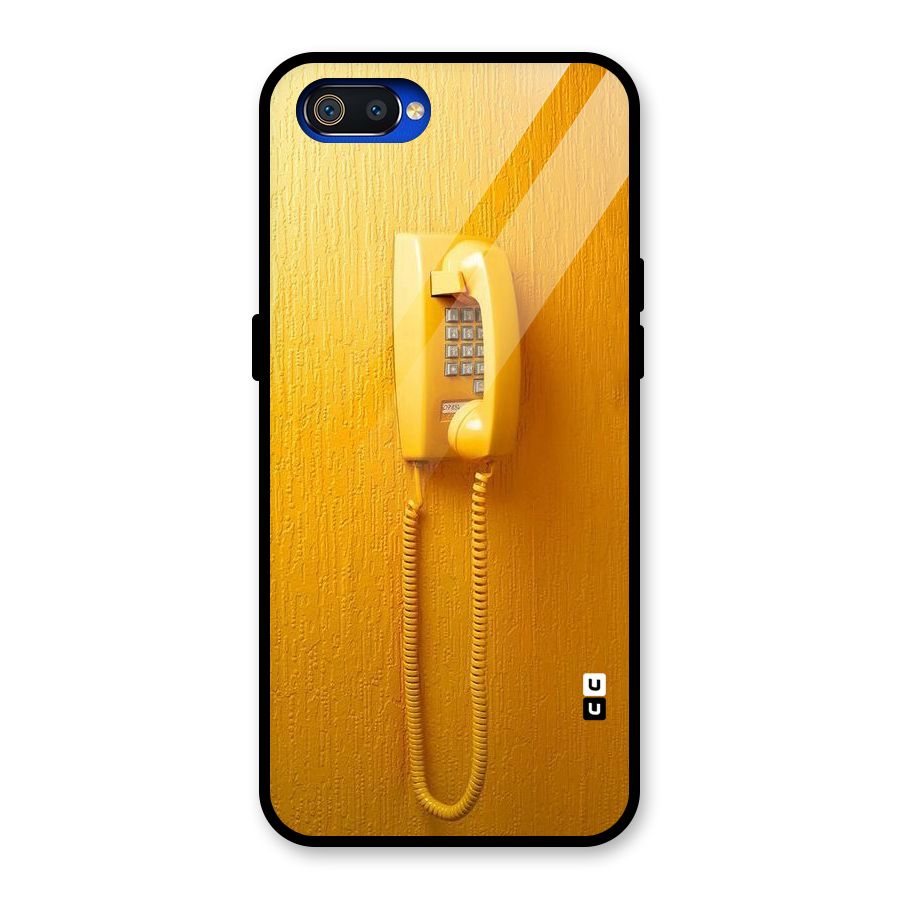Aesthetic Yellow Telephone Glass Back Case for Realme C2