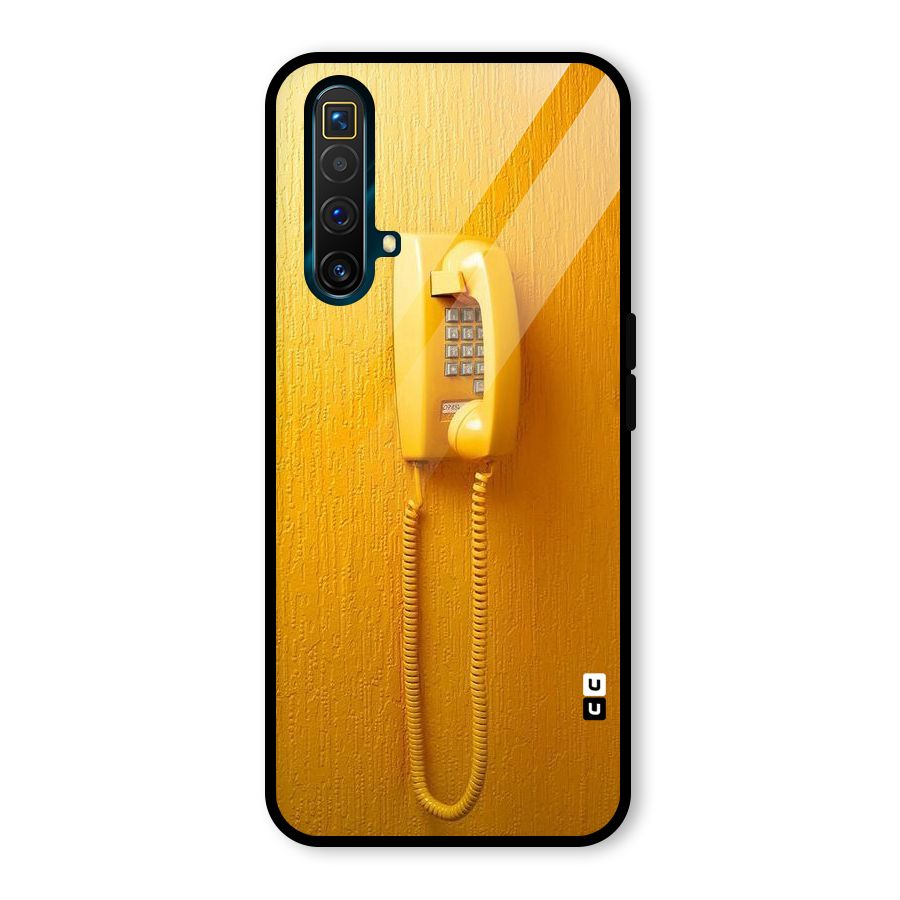 Aesthetic Yellow Telephone Glass Back Case for Realme X3