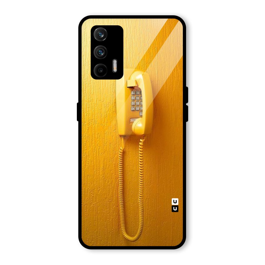 Aesthetic Yellow Telephone Glass Back Case for Realme X7 Max