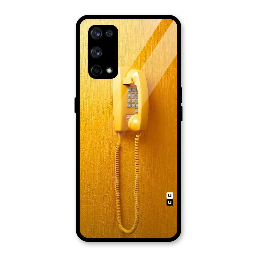 Aesthetic Yellow Telephone Glass Back Case for Realme X7 Pro
