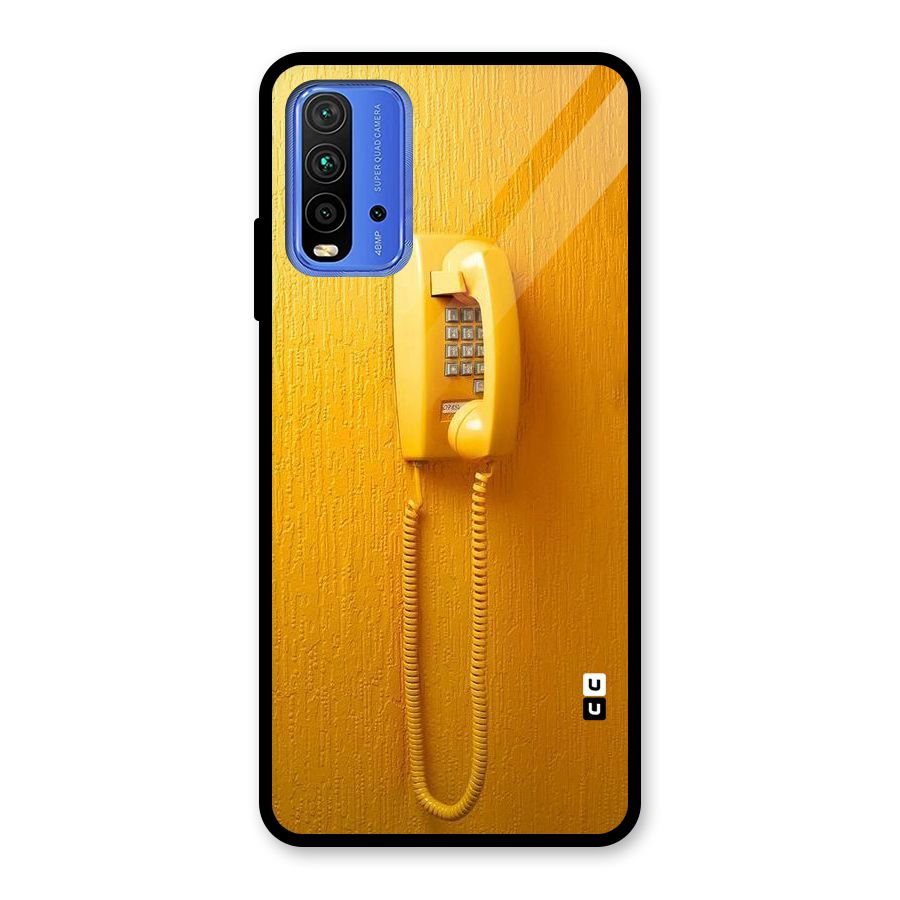 Aesthetic Yellow Telephone Glass Back Case for Redmi 9 Power